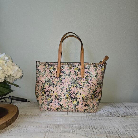 Tory Burch Handbags - Tory Burch Kerrington small zip Flower Field Tote Shoulder Bag garden girl